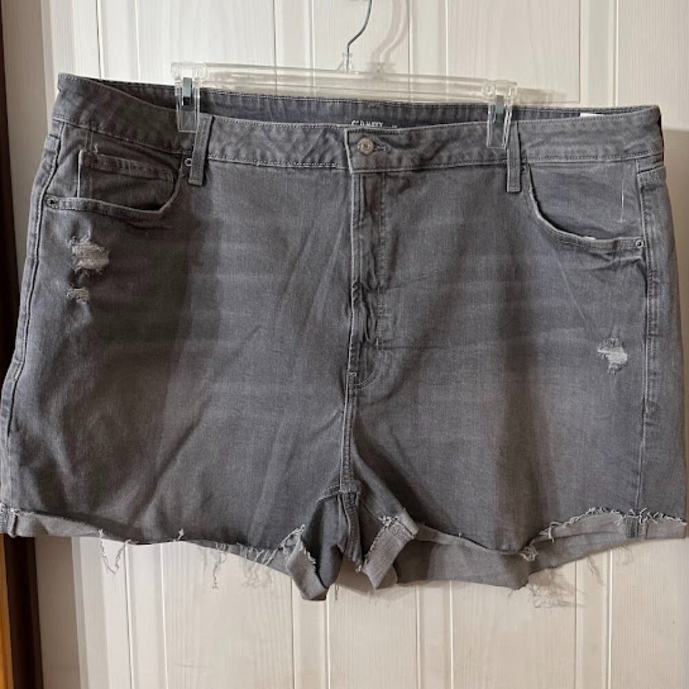 {Plus Size} NWOT Old Navy OG Straight Shorts~ High Rise~ Size 28~ Grey (G28)